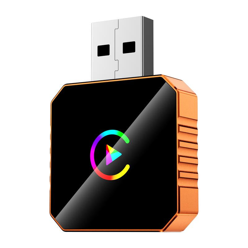 【Yurnlv】 New 2026 Carplay Wireless Carplay Adapter for Iphone/Android, Orange,Fast Connection, No Delay, Hands-Free Calls, Wireless Adapter, Electronic Charger, Carplay Adapter