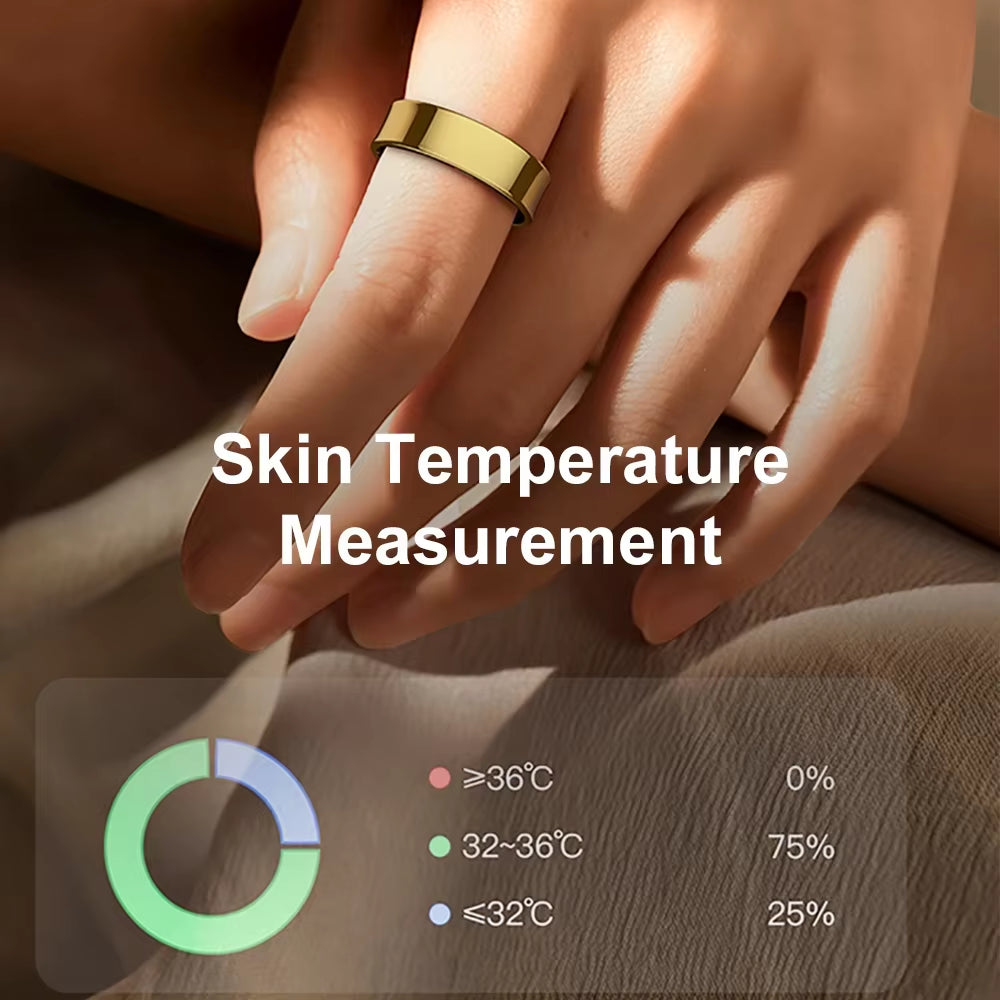 Revolutionary R09 Smart Ring for Men and Women: Your Ultimate Health Companion with Heart Rate, Blood Oxygen, and Skin Temperature Monitoring - 5ATM Waterproof for Android and iOS