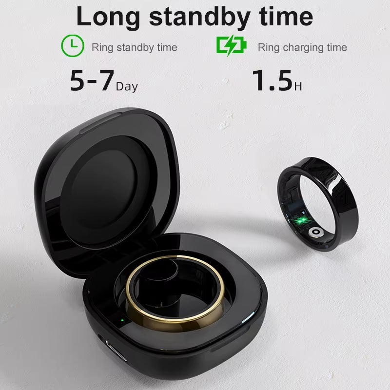 Revolutionary R09 Smart Ring for Men and Women: Your Ultimate Health Companion with Heart Rate, Blood Oxygen, and Skin Temperature Monitoring - 5ATM Waterproof for Android and iOS