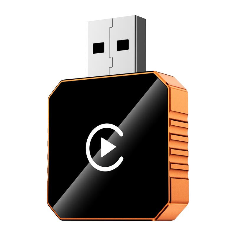 【Yurnlv】 New 2026 Carplay Wireless Carplay Adapter for Iphone/Android, Orange,Fast Connection, No Delay, Hands-Free Calls, Wireless Adapter, Electronic Charger, Carplay Adapter