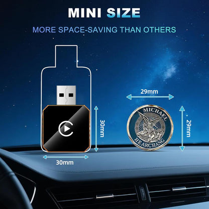 【Yurnlv】 New 2026 Carplay Wireless Carplay Adapter for Iphone/Android, Orange,Fast Connection, No Delay, Hands-Free Calls, Wireless Adapter, Electronic Charger, Carplay Adapter